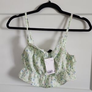 H&M Green and Blue Floral Camisole